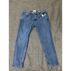 Pull&Bear Men's Size 38 Carrot Fit Jeans Blue Denim Stretch